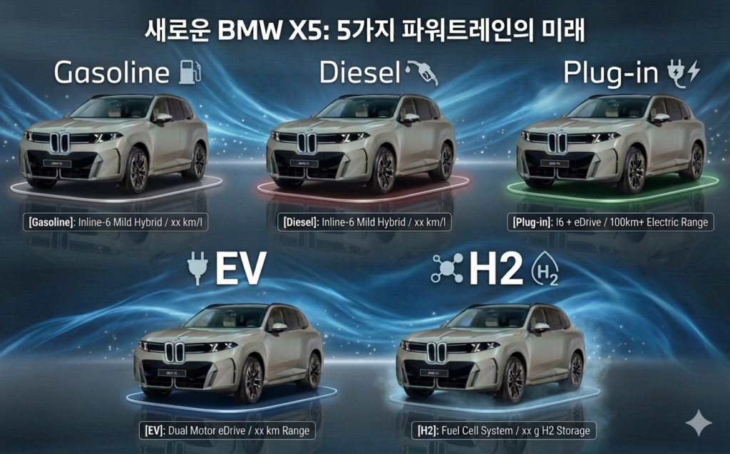 가솔린부터 순수전기까지 다양한 파워트레인을 지원하는 신형 BMW X5